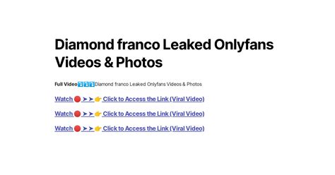 Diamond Franco OnlyFans .